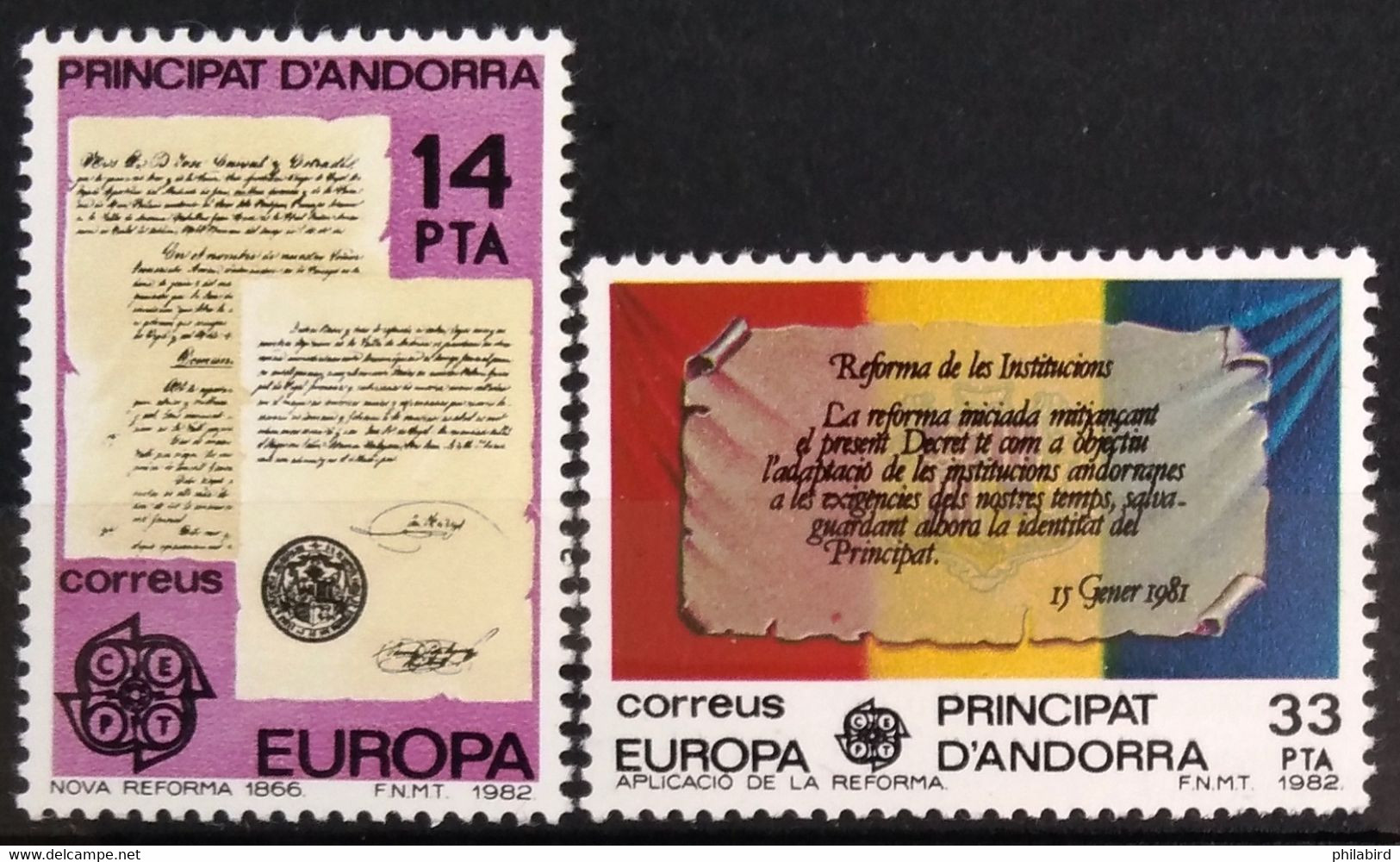 EUROPA 1982 - ANDORRE ESPAGNOL                  N° 146/147                       NEUF** - 1982