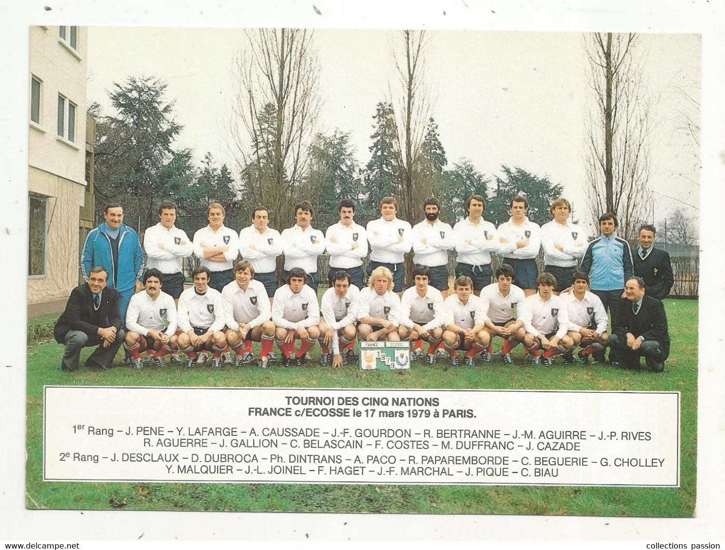 JC, Cp, 180 X 130 Mm, Sports RUGBY, Tournoi Des Cinq Nations 1979 , FRANCE/ECOSSE à Paris, 17 Mars 1979 , Frais Fr 1.75e - Rugby