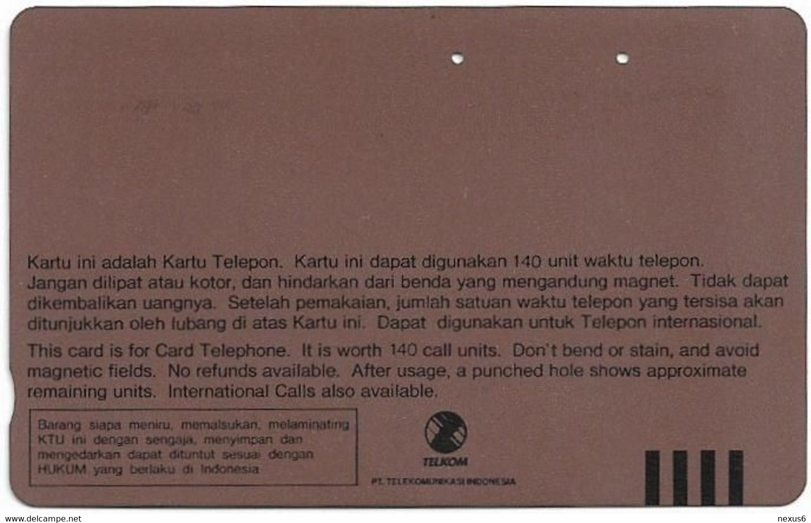 Indonesia - Telkom Indonesia (Tamura) - Panorama Sungai Ayung, Ubud, Bali, 05.1993, 140Units, 70.000ex, Used - Indonesia