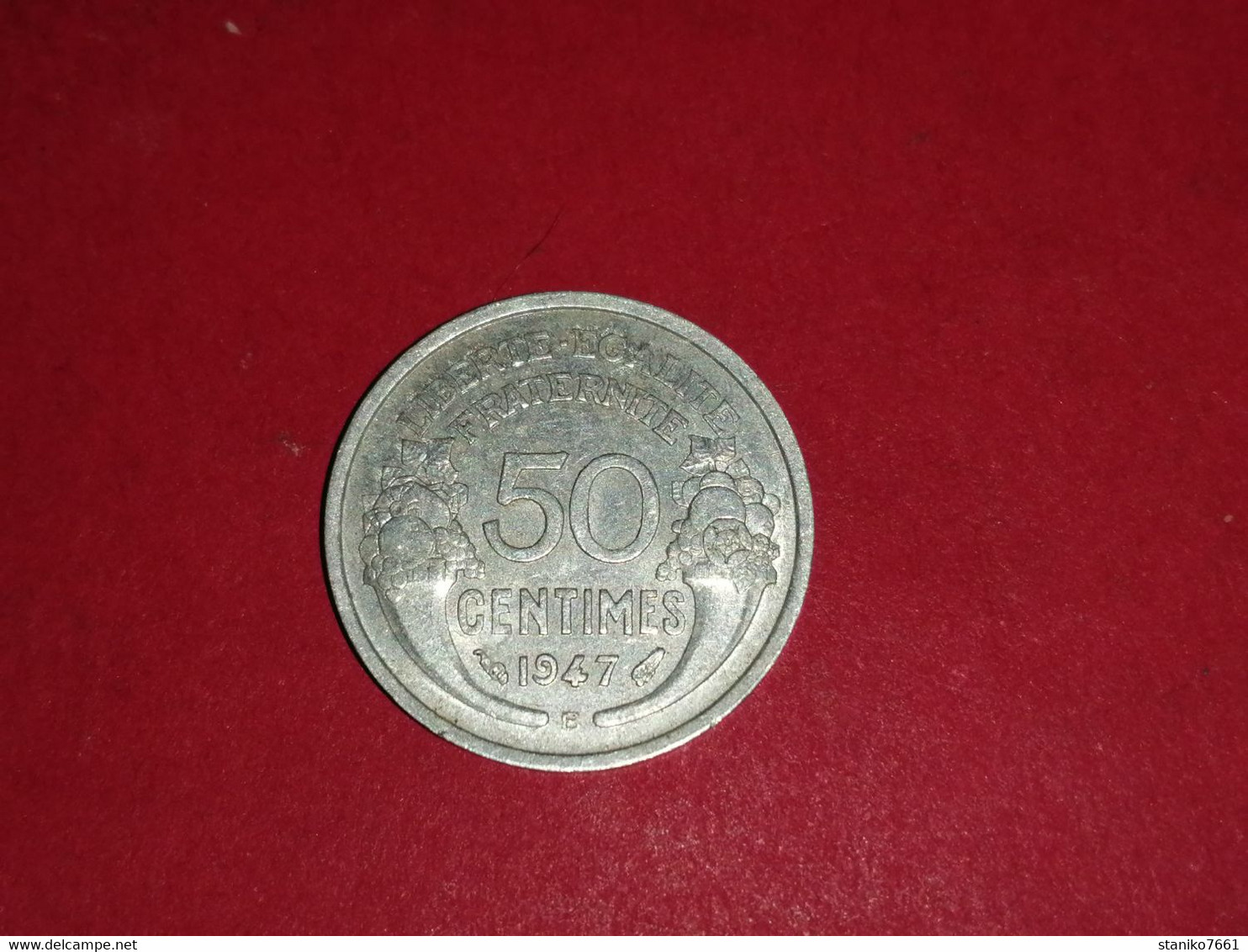 SUPERBE PIÈCE DE 50 Centimes TTB MORLON ALUMINIUM 1947 B Non Nettoyé - Autres & Non Classés