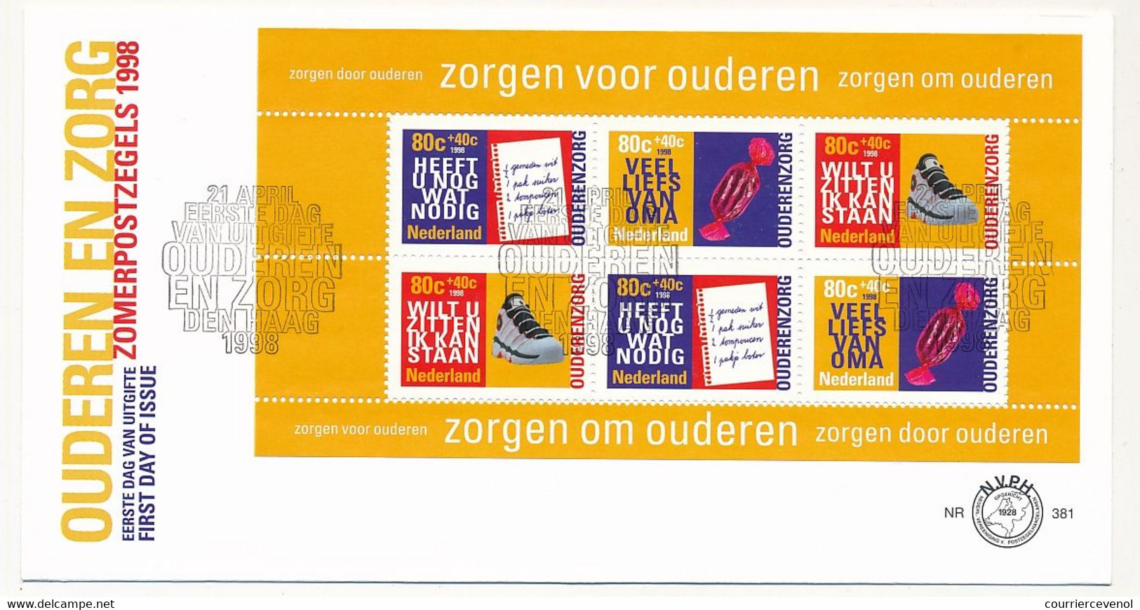 PAYS BAS - 2 Env. FDC - "Zomerzegels" - 21 Avril 1998 - FDC