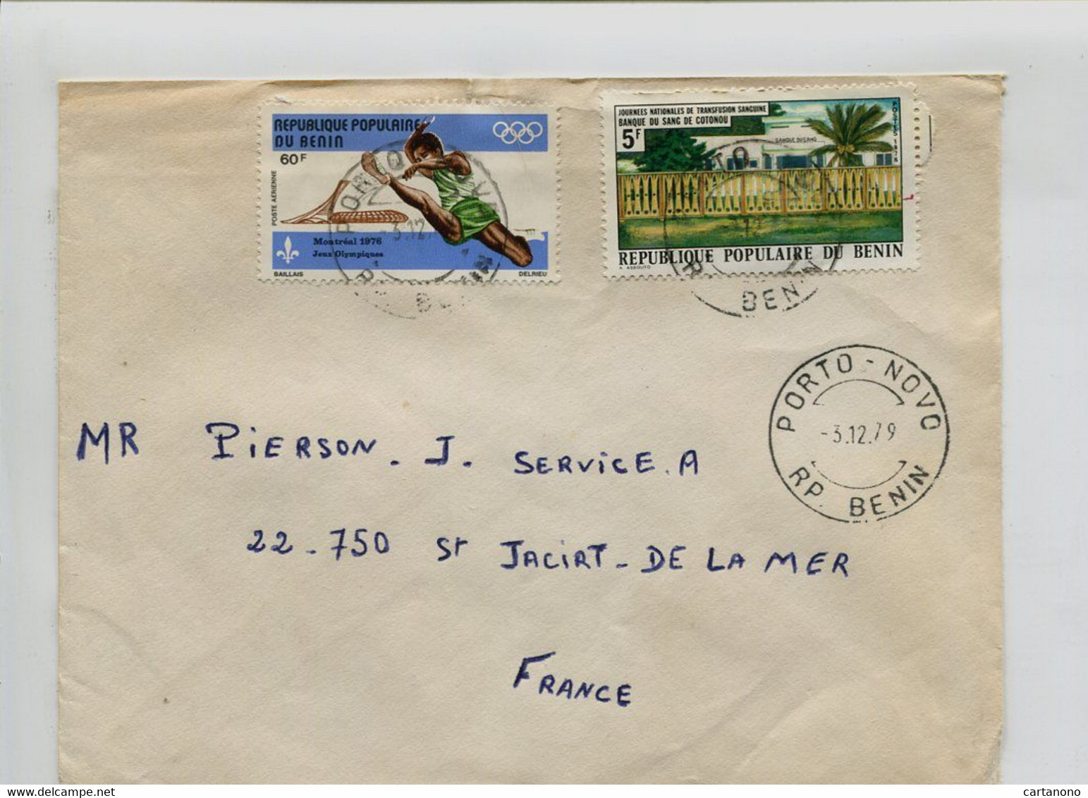 BENIN 1979 - Affranchissement Sur Lettre - Sport / Transfusion Sanguine - Benin - Dahomey (1960-...)
