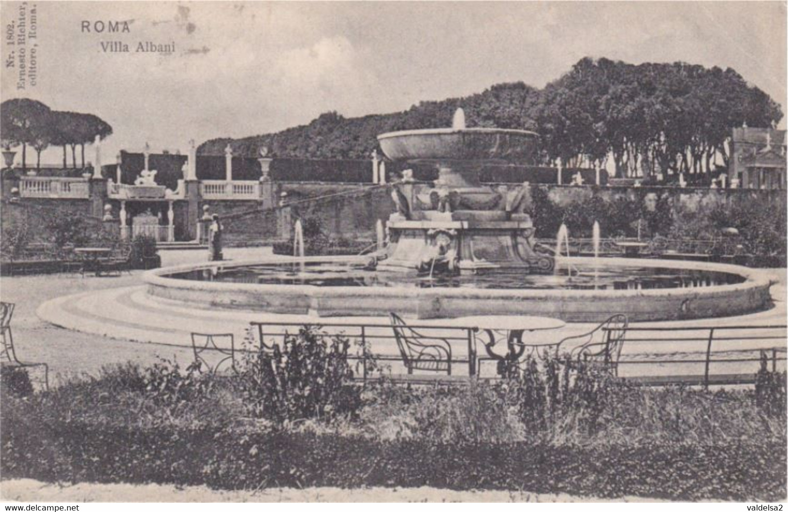 ROMA - VILLA ALBANI - FONTANA E GIARDINI - 1905 - Parques & Jardines