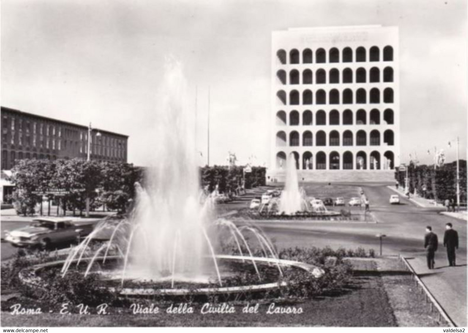 ROMA EUR - VIALE E PALAZZO DELLA CIVILTA' DEL LAVORO - 2 FONTANE - 1961 - Ausstellungen