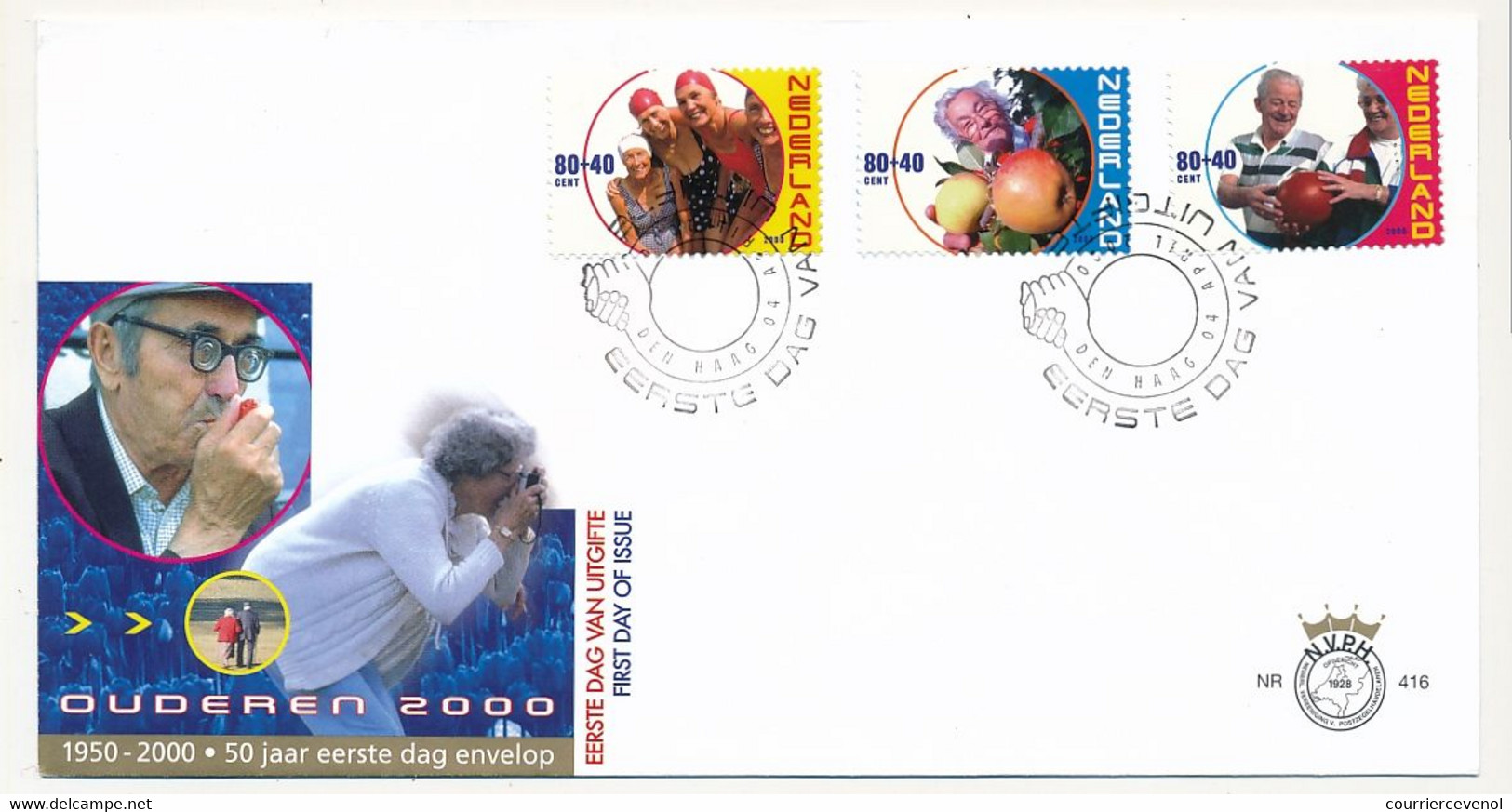 PAYS BAS - 2 Env. FDC - "Summerstamps - Elderly People - Teamwork" - 4 Avril 2000 - FDC