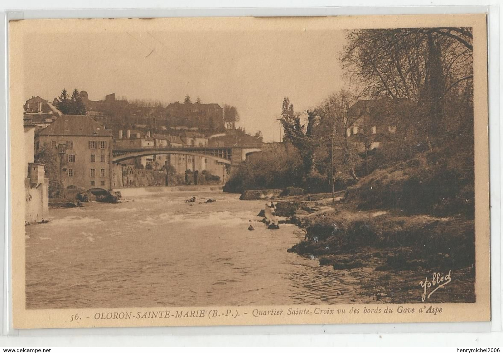 64 Oloron Sainte Marie Quartier Ste Croix Vu Des Bords Du Gave D'aspe Ed Delboy Bordeaux - Oloron Sainte Marie