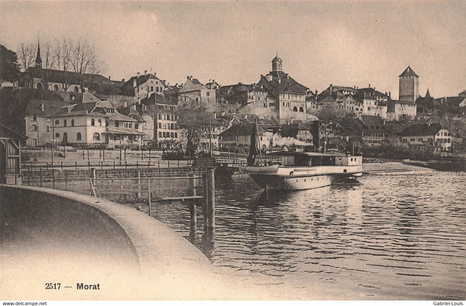 Morat Murten Bateau à Vapeur - Steamer - Dampfschiff - Port - Morat