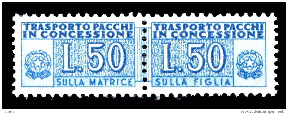 ITALIA Repubblica 1955 1984 Pacchi In Concessione Lire 50 Filigrana Stelle MNH ** Integro - Colis-concession