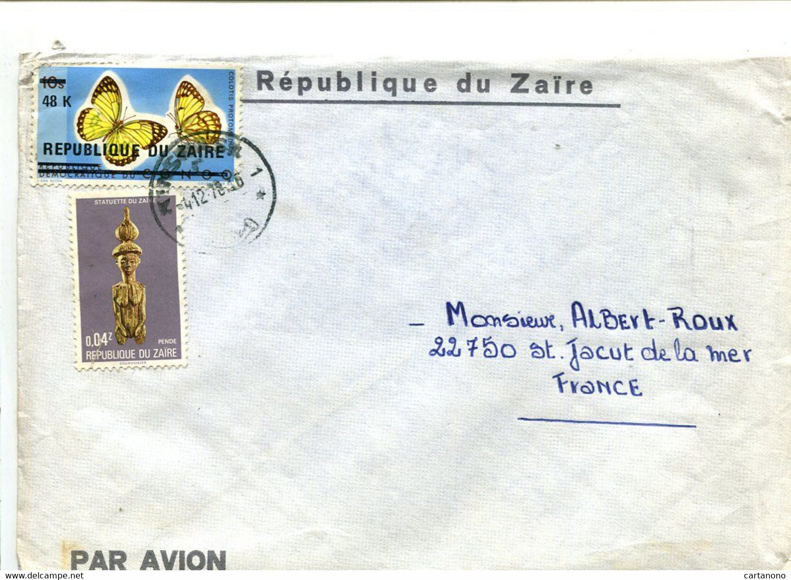 ZAIRE 1978 - Affr. Sur Lettre Par Avion Et à En-tête / - Other & Unclassified