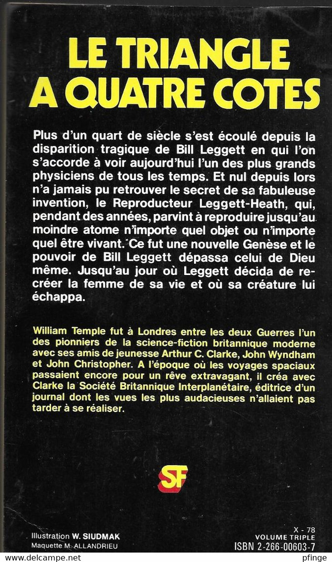 Le Triangle à Quatre Côtés Par William Temple - Collection SF Presses-Pocket N°5033 - Presses Pocket