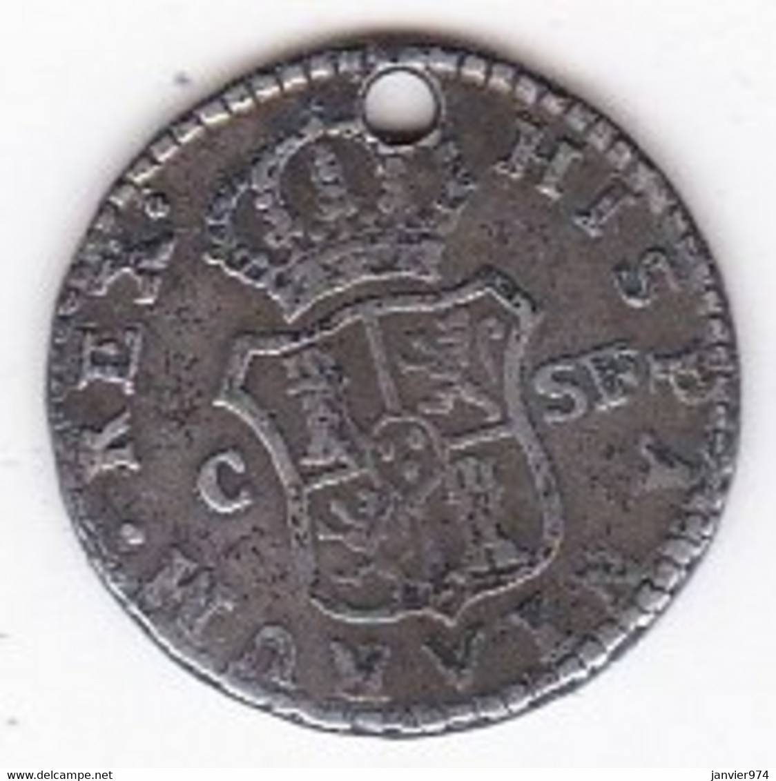 Espagne 1/2 Real 1812 SF Catalunya FERNANDO VII, En Argent, KM# 473.1 - First Minting