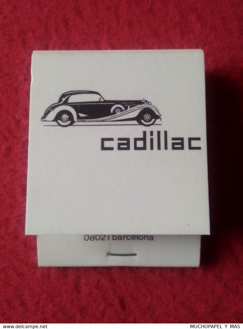 CAJA DE CERILLAS BOÎTE D'ALLUMETTES MATCHBOX CADILLAC CAMP 11 BARCELONA GIN GIRO GINEBRA ? IMAGEN DE COCHE CAR VOITURE.. - Boites D'allumettes