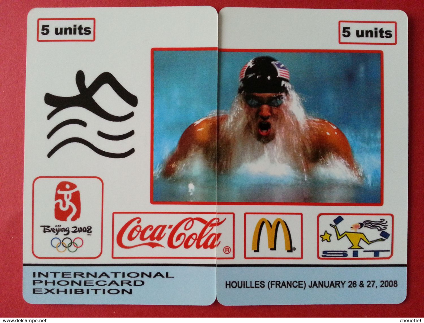 SIT 2008 Houilles JO Coca Cola Mc Donald Natation 100 Exemplaires Willcom Jeux Olympiques Neuves  ((BB0621 - Jeux Olympiques