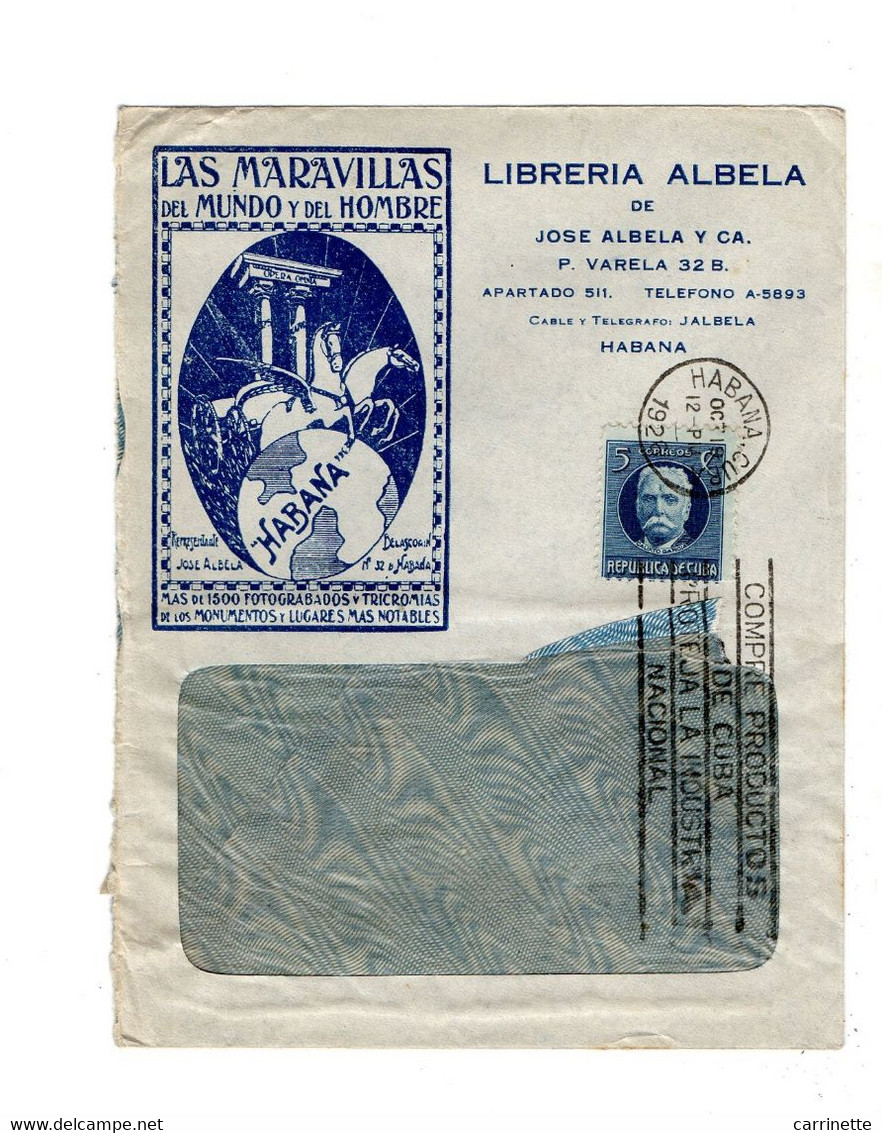 CUBA - LSC - Libreria ALBELA De José ALBELA à Habana En 1926 - Lettres & Documents