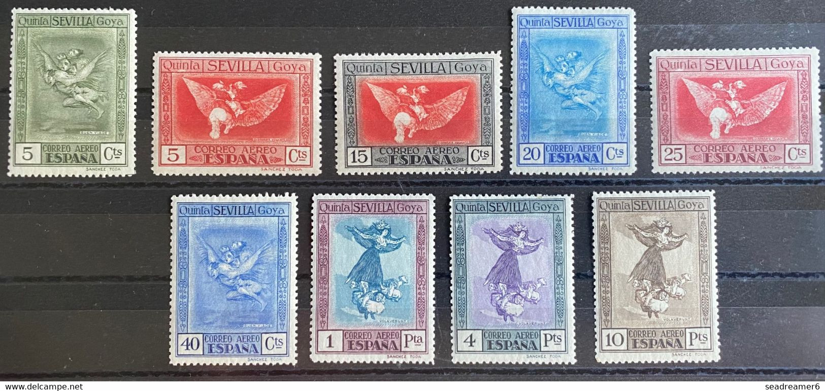 Espagne Série Complète Des Erreurs De Couleurs Poste Aérienne N°37a à 49a* Tres Frais TTB & Rare - Nuovi