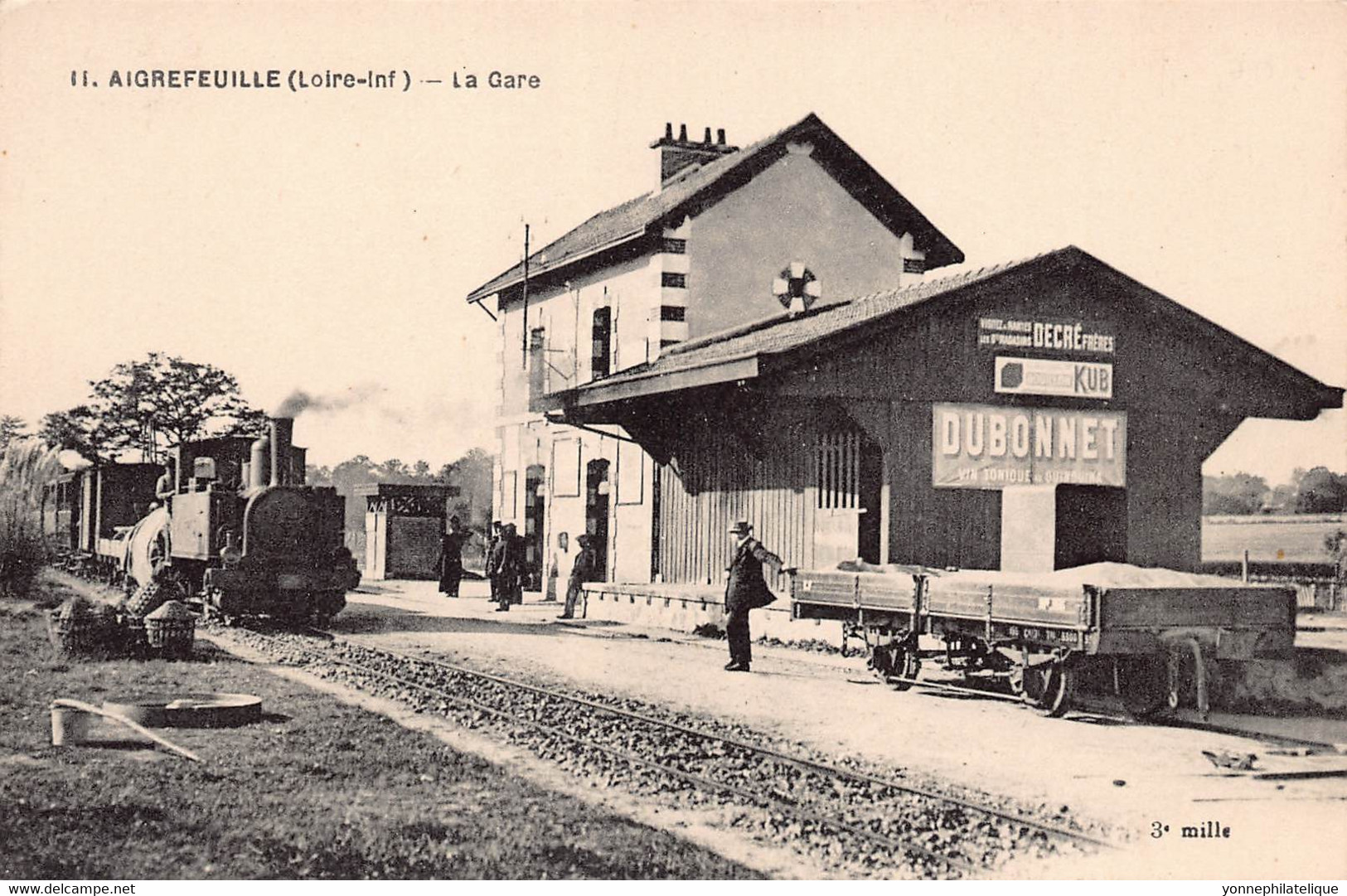 44 - LOIRE ATLANTIQUE - AIGREFEUILLE - 10099 - La Gare- Arrivée Du Train - Superbe - Aigrefeuille-sur-Maine