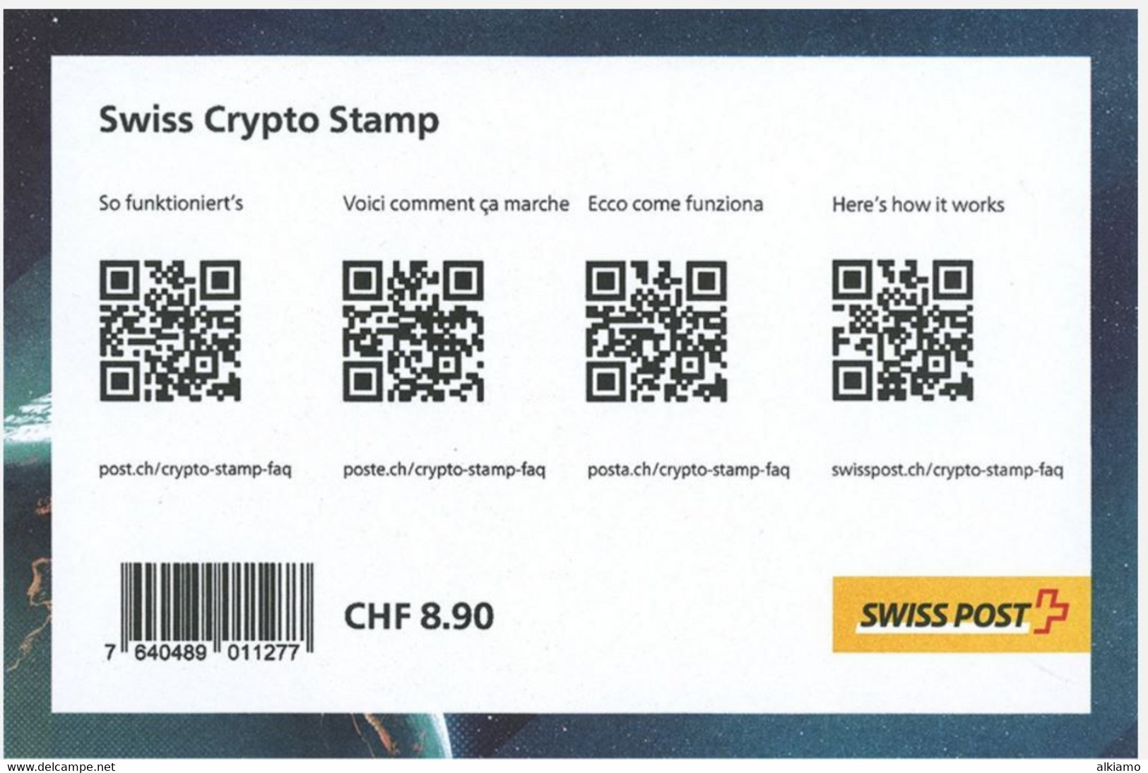 Switzerland 2021 Crypto Stamp Swiss Token IDs: 1, 2, 3 & 4 Rare! - Unused Stamps