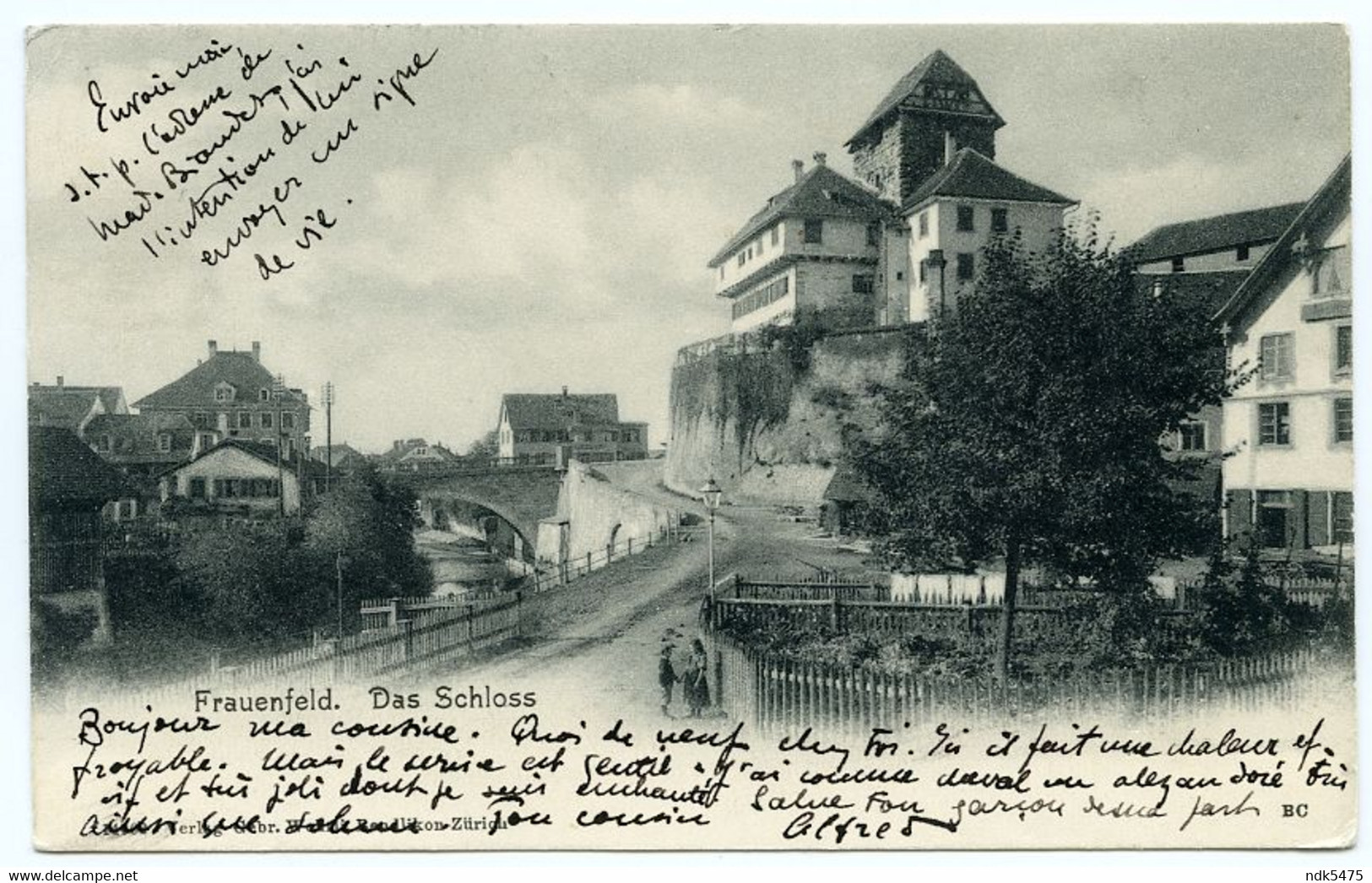 LA SUISSE : FRAUENFELD - DAS SCHLOSS / CACHET - KASERNE MILITARDIENST / ADRESSE - LAUSANNE, BETHUSY, (NYSTROM) - Frauenfeld