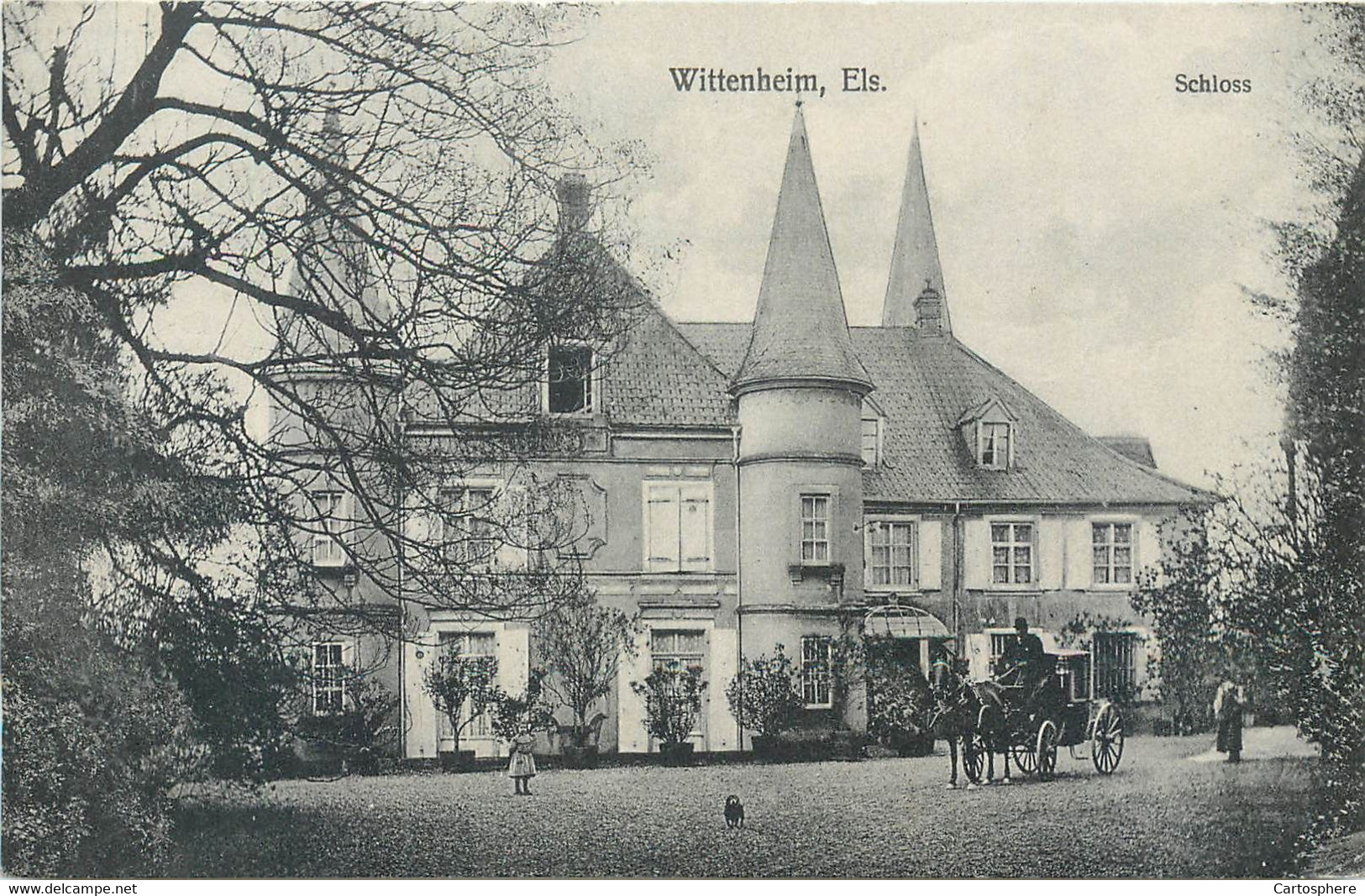 CPA 68 Haut-Rhin > Wittenheim Els. Alsace Schloss Chateau Attelage Calèche - Wittenheim