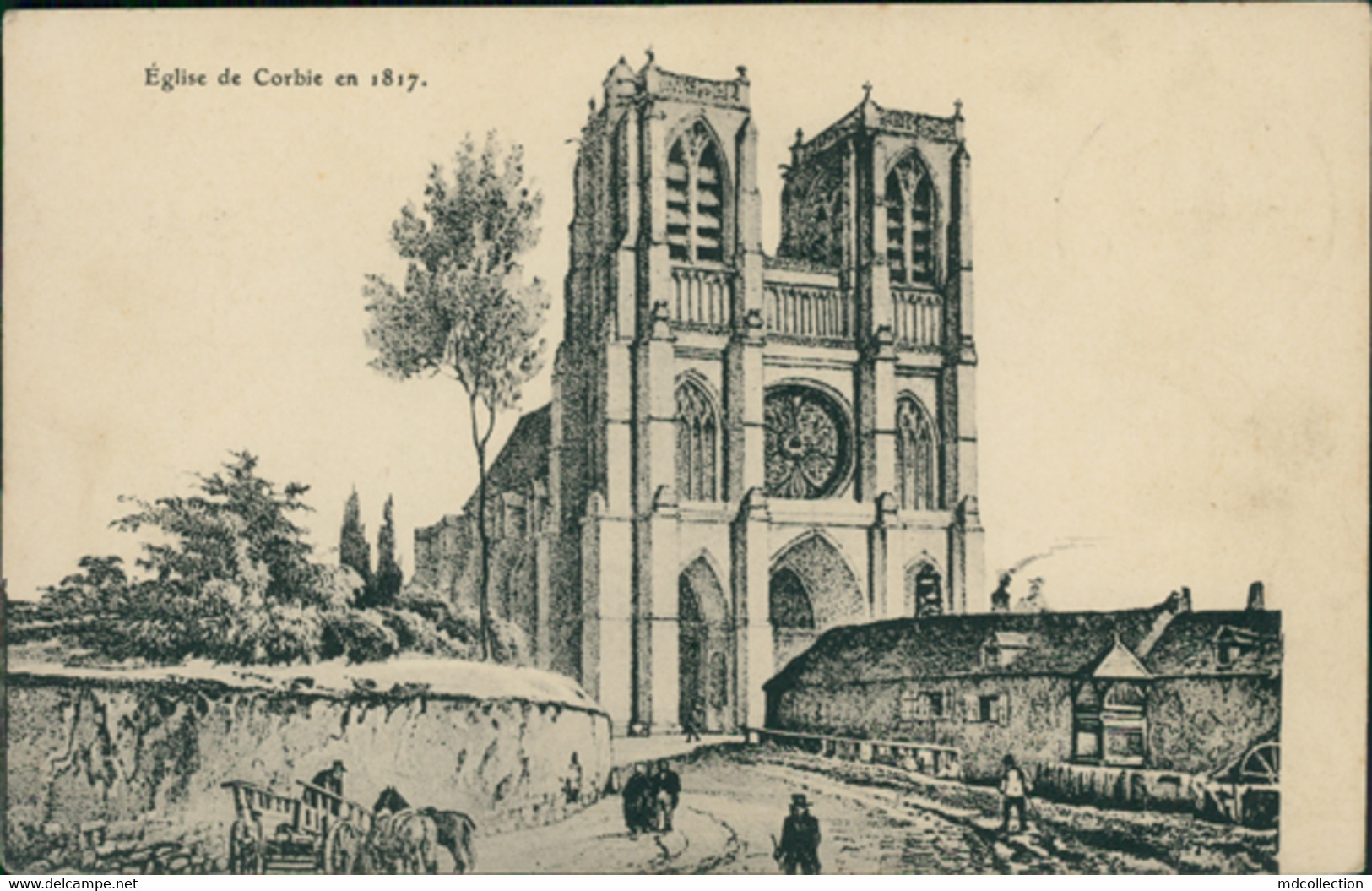 80 CORBIE / Eglise En 1818 / REPRODUCTION D'UNE GRAVURE - Corbie