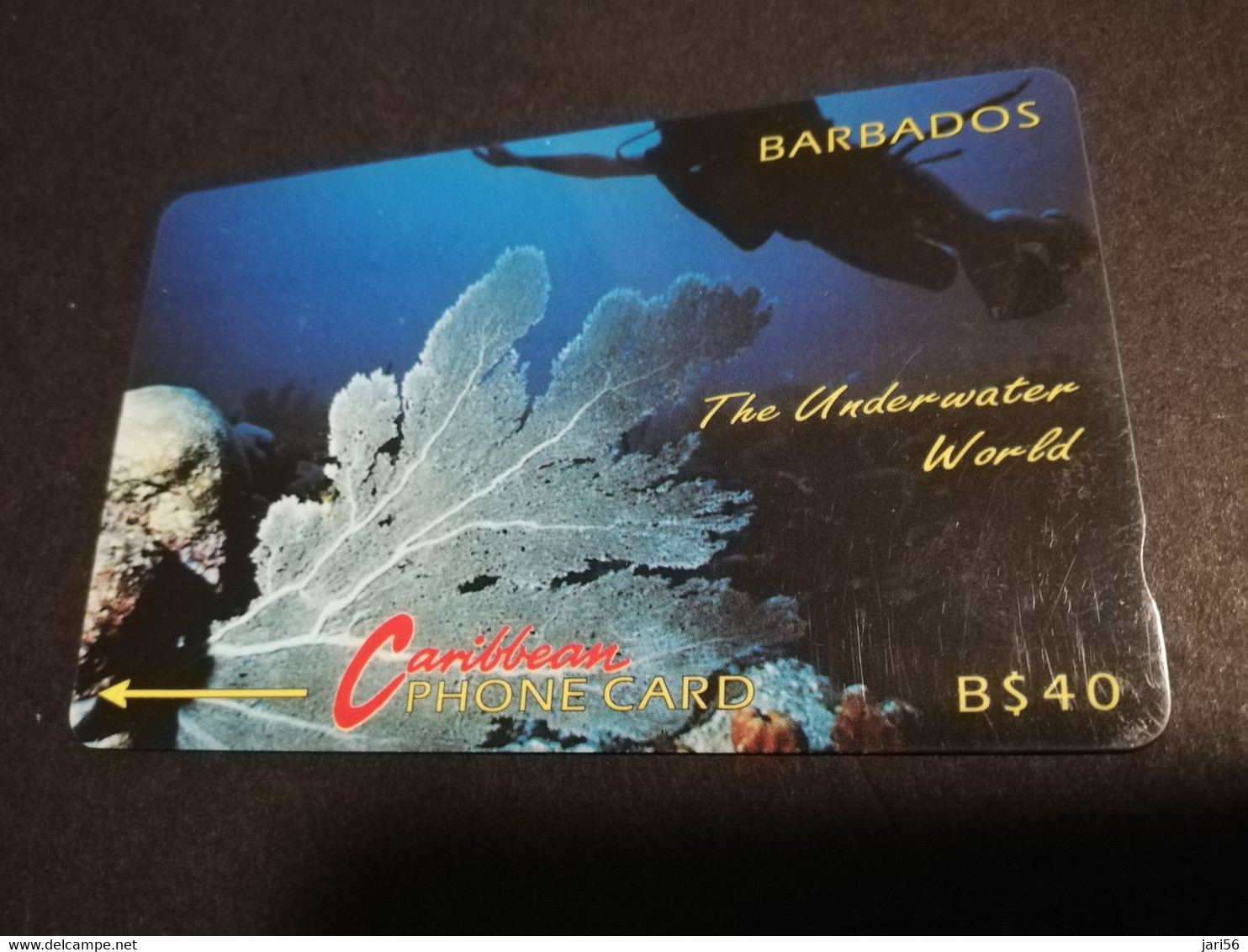 BARBADOS   $40-  Gpt Magnetic     BAR-9C  9CBDC    UNDERWATER   NO LOGO         Very Fine Used  Card  **6854** - Barbades