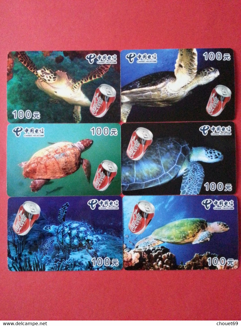 Coca Cola Tortues Turtle Série Complète De 12 Cartes Sur 12 Neuve China Telecom ((AA0621 - Schildpadden