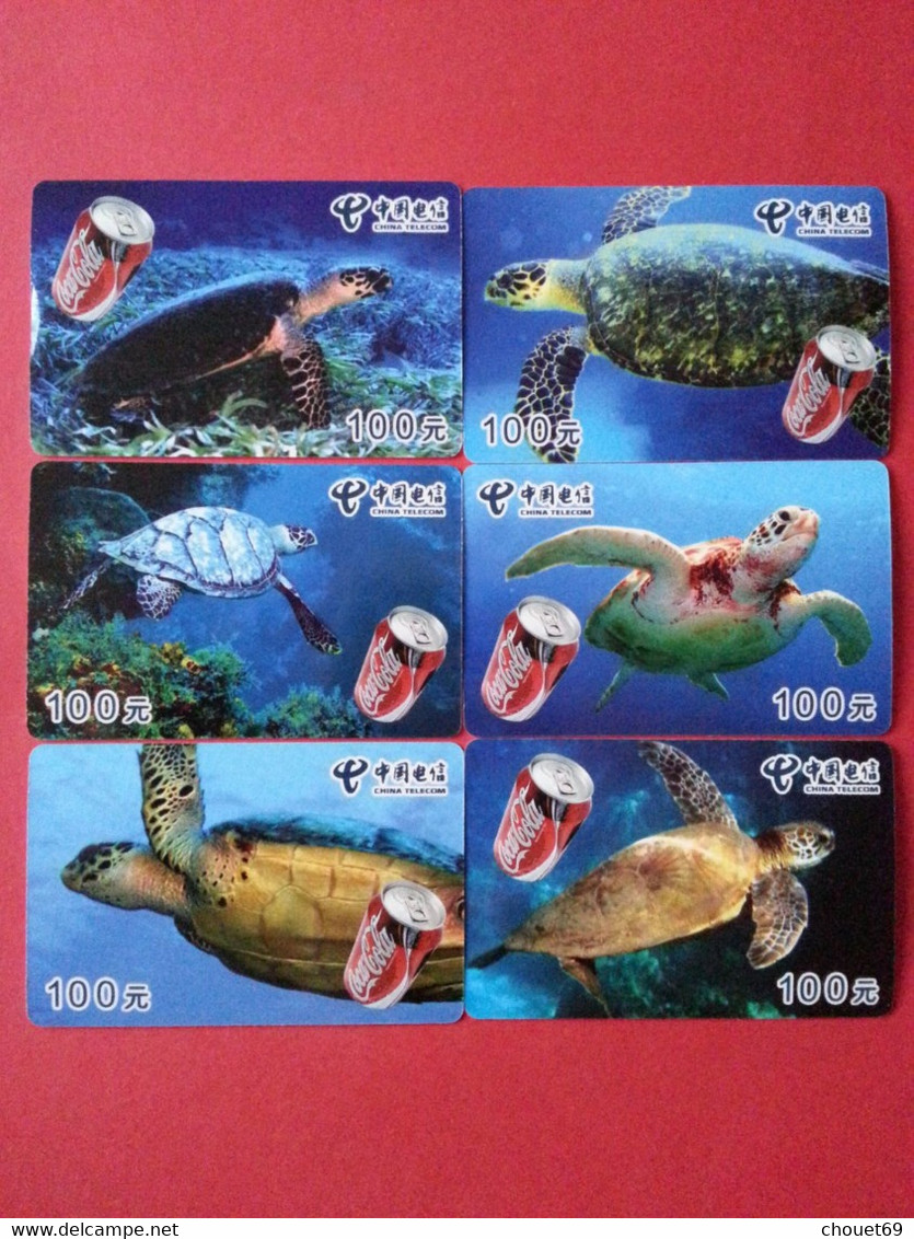 Coca Cola Tortues Turtle Série Complète De 12 Cartes Sur 12 Neuve China Telecom ((AA0621 - Turtles