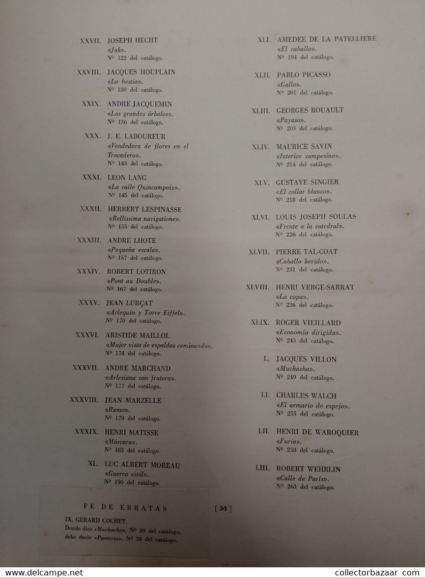 Exposition Des Graveurs Français Contemporains Montevideo Uruguay 1947 Texte Descriptif Et 53 Planches - Kunst, Vrije Tijd