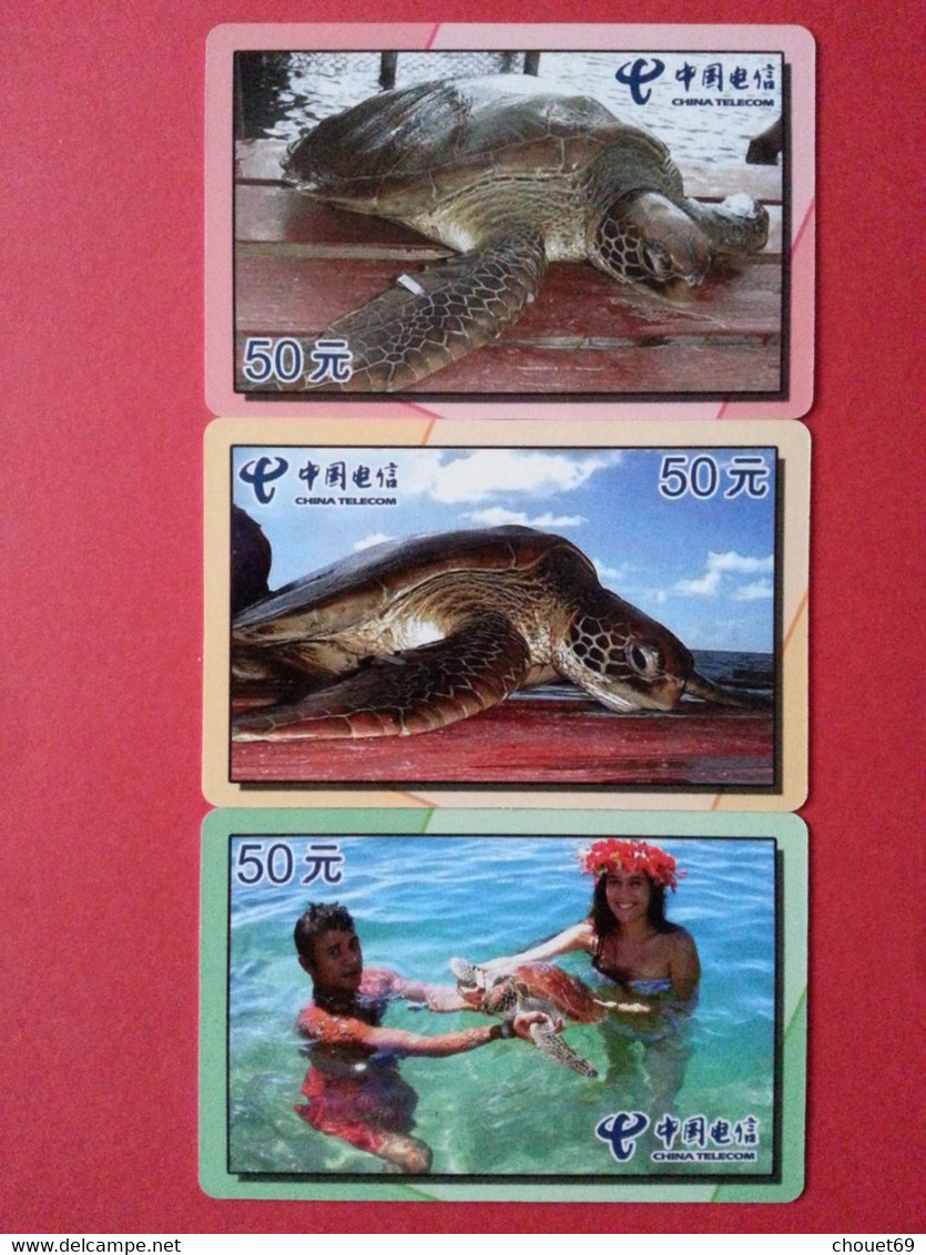 Tortues Turtle Série Complète De 3 Cartes Sur 3 Neuve China Telecom ((AA0621 - Turtles