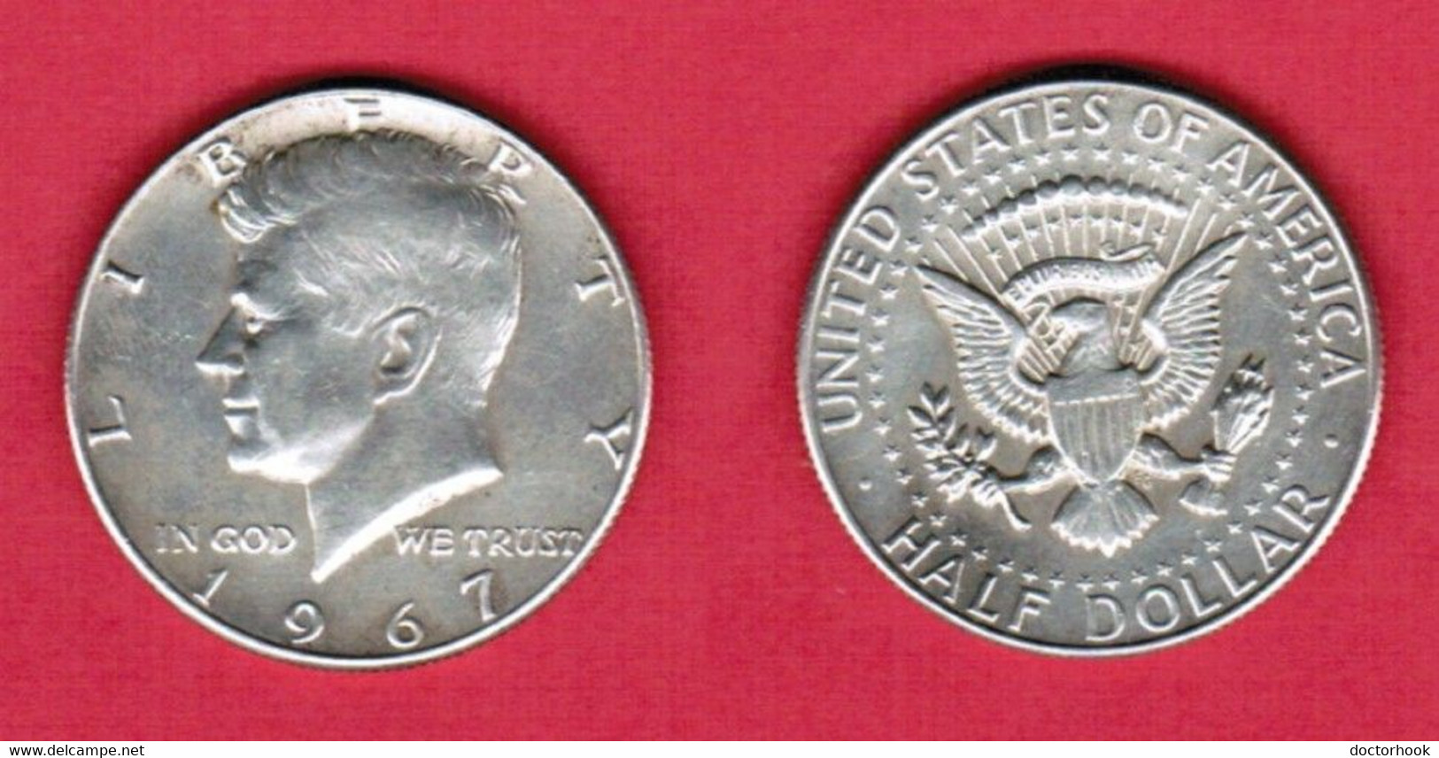 U.S.A.   50  CENTS (HALF DOLLAR) 1967 SILVER (KM # 202a) (US-180) - 1964-…: Kennedy