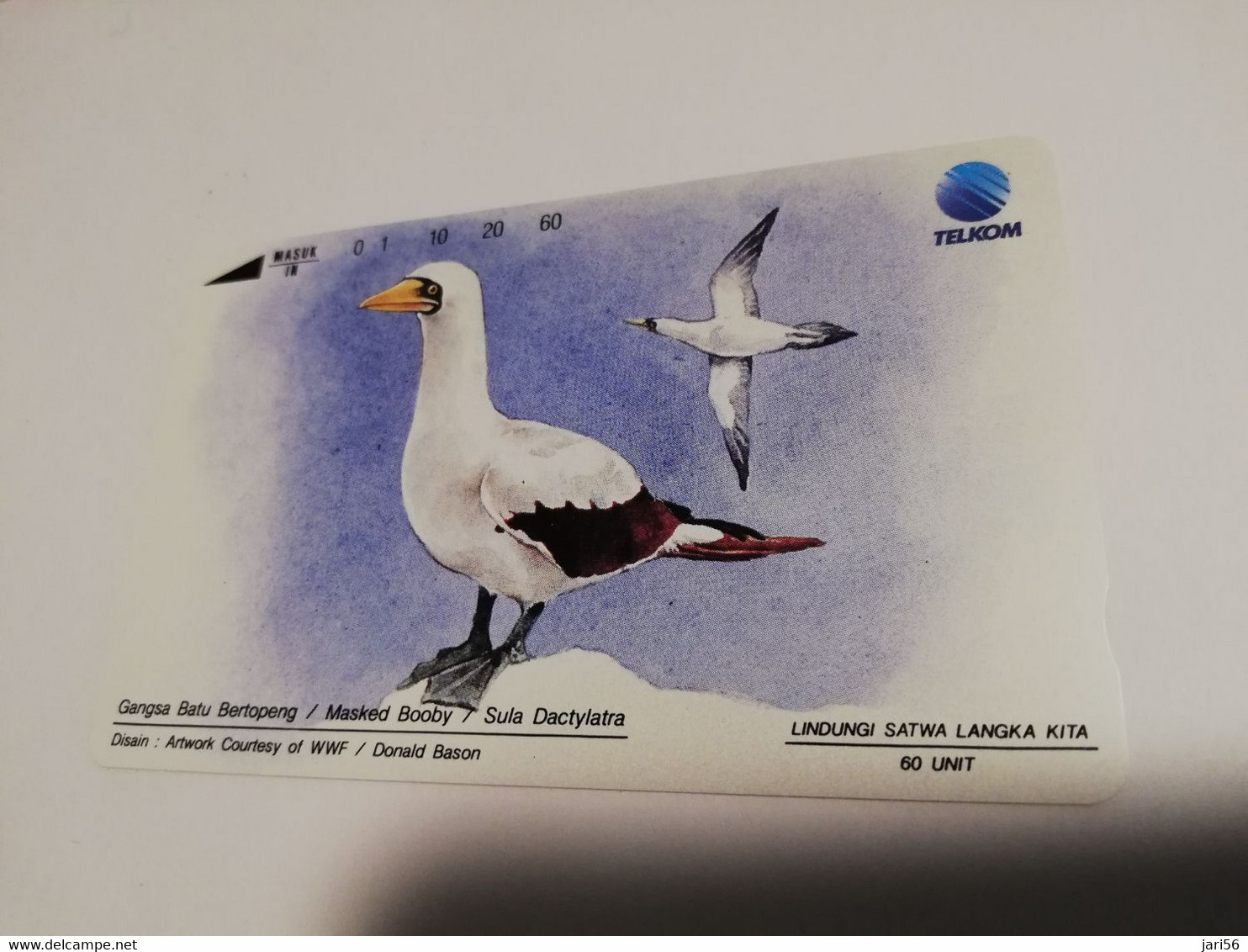 INDONESIA MAGNETIC/TAMURA 60  UNITS  MASKED BOOBY BIRD  MINT MAGNETIC   CARD    **6880** - Indonesien