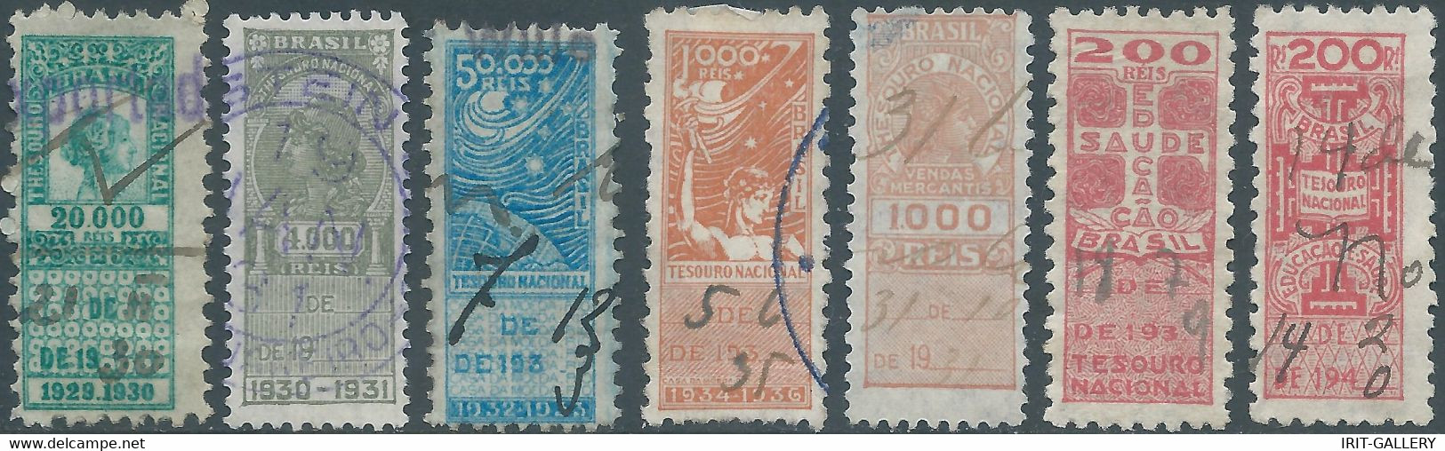 Brasil - Brasile - Brazil,1930 / 1940 Revenue Stamps Tax Fiscal,Used - Service