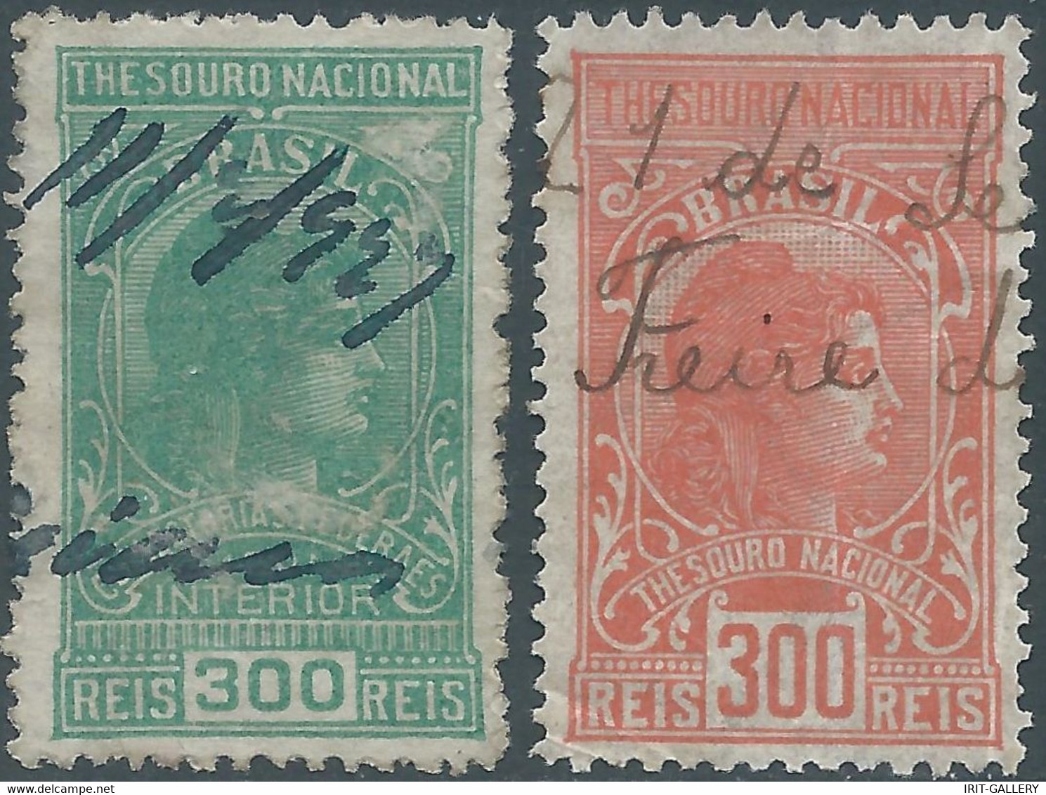 Brasil - Brasile - Brazil,Revenue Stamp Tax Fiscal,2x 300R,Used - Officials