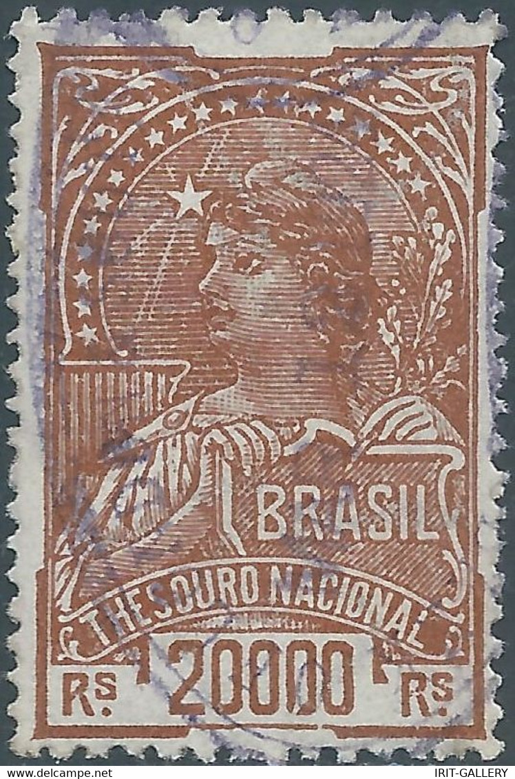 Brasil - Brasile - Brazil,1924 Revenue Stamp Tax Fiscal,National Treasure, 20000R,Obliterated - Officials