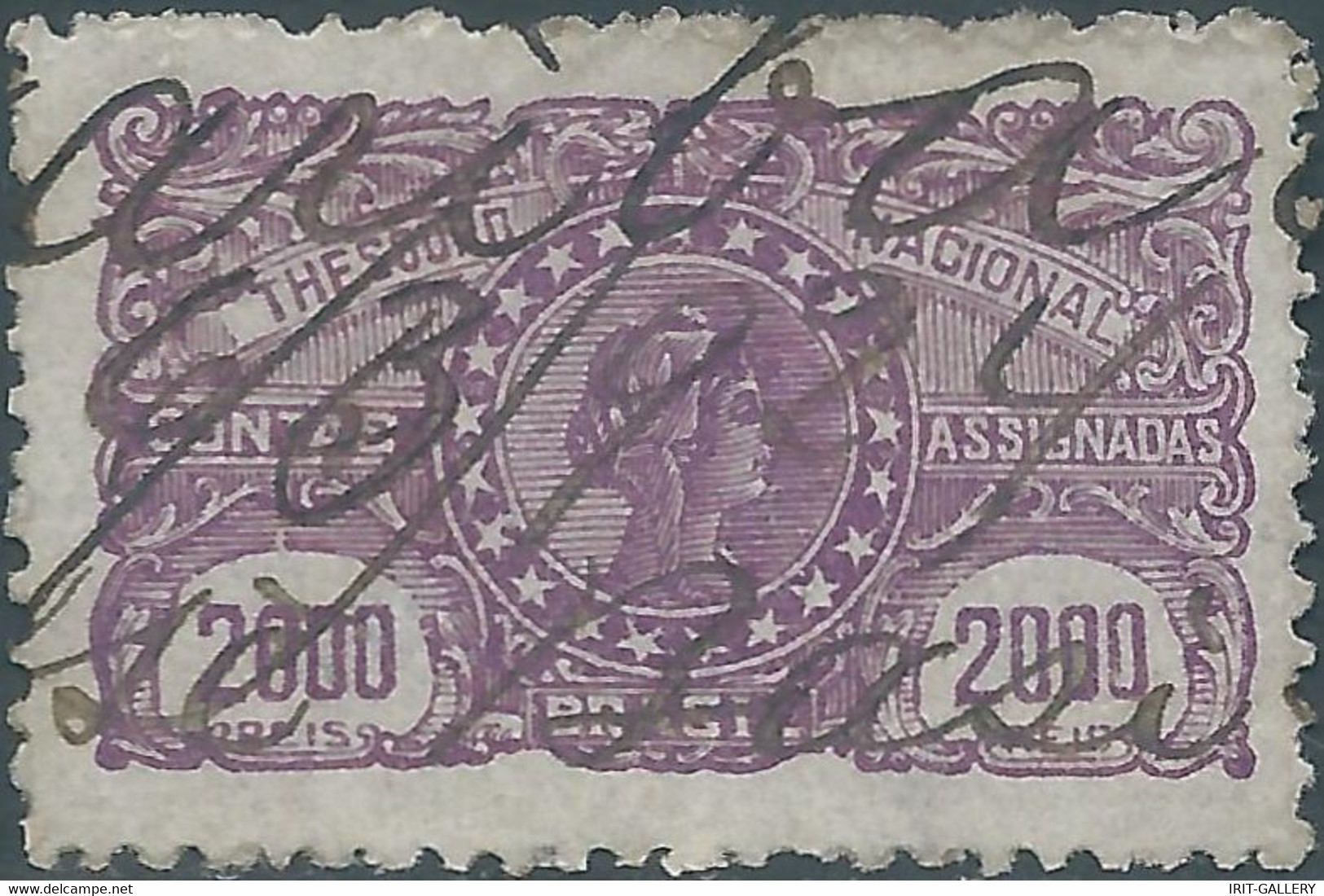 Brasil - Brasile - Brazil,1924 Revenue Stamp Tax Fiscal,STAMP DUTY,2000Rs,Used - Service