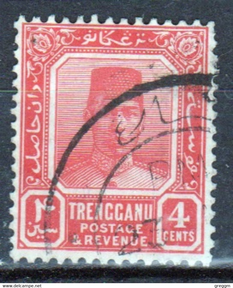 Malaysia Trengganu 1921 Single 4c Stamp From The Definitive Set In Fine Used Condition. - Trengganu