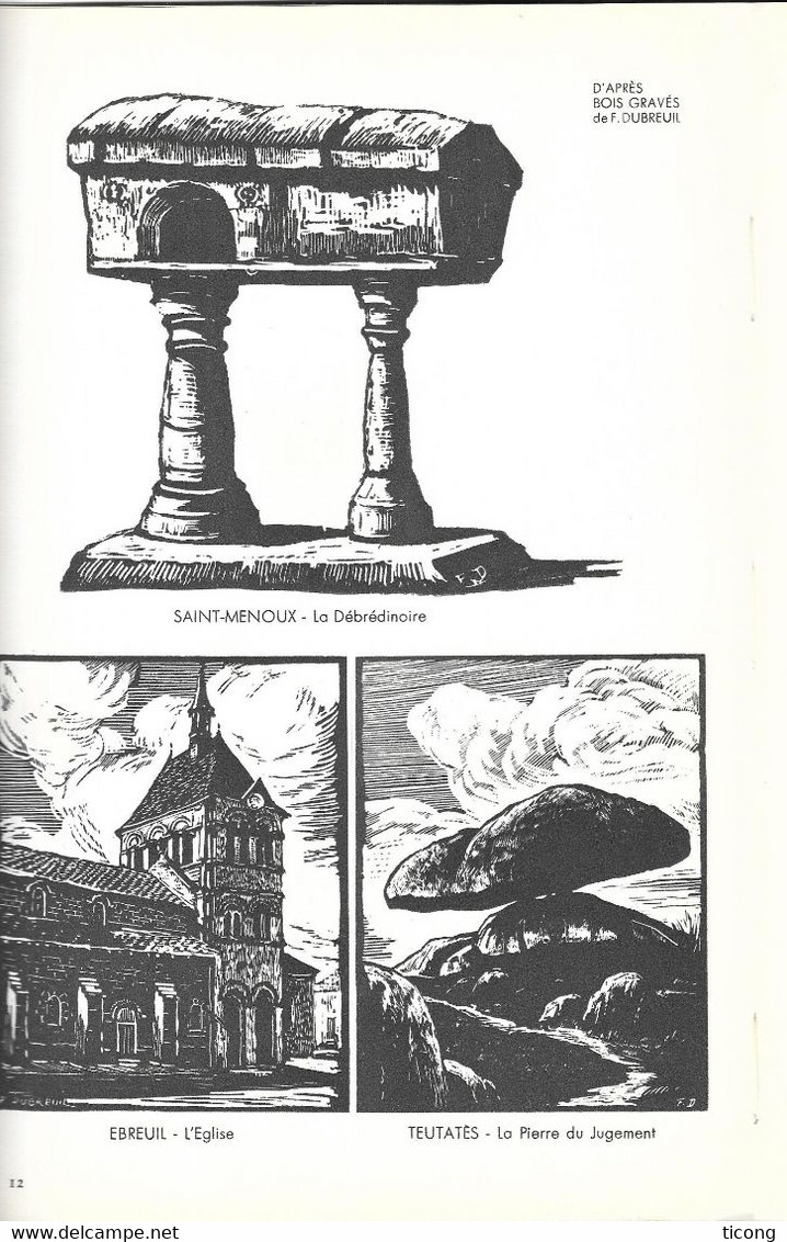 BOURBONNAIS - LA FRANCE A TABLE 1952 - LEGENDE NERIS LES BAINS, VICHY, VOLAILLES, TRONCAIS, VIGNOBLES, MME DE GRIGNAN, - Bourbonnais