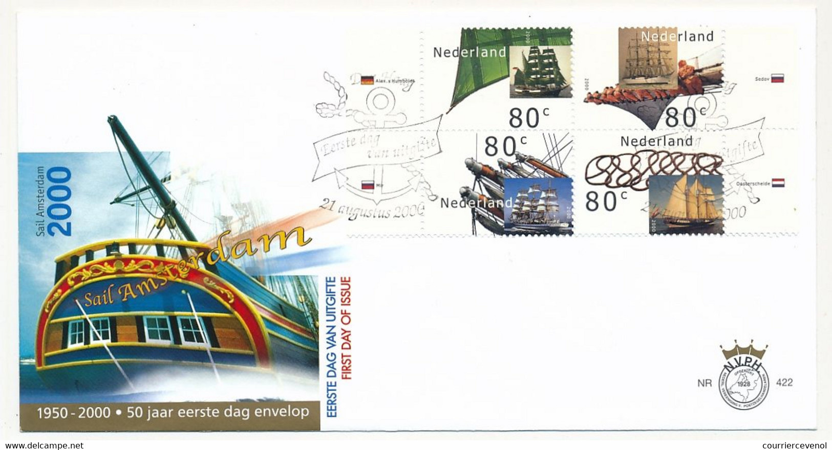 PAYS BAS - 2 Env. FDC - "Sail 2000 Amsterdam" - 21 Aout 2000 - FDC