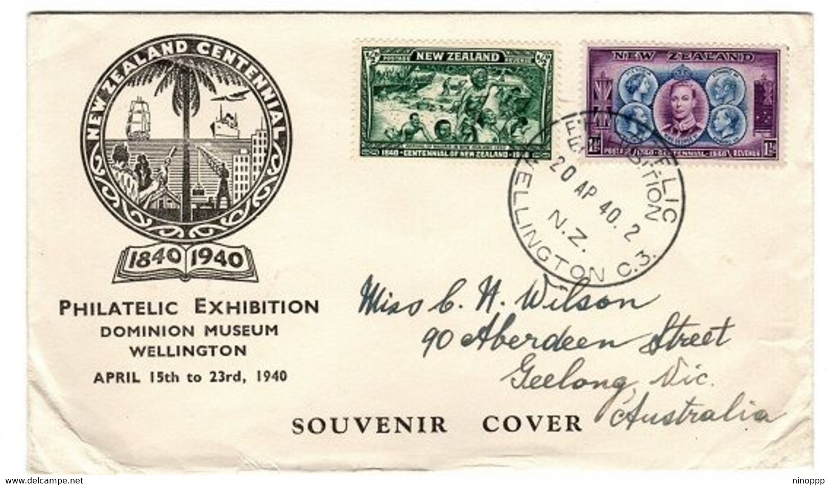 New Zealand 1940 Philatelic Exhibition,souvenir Cover - Lettres & Documents