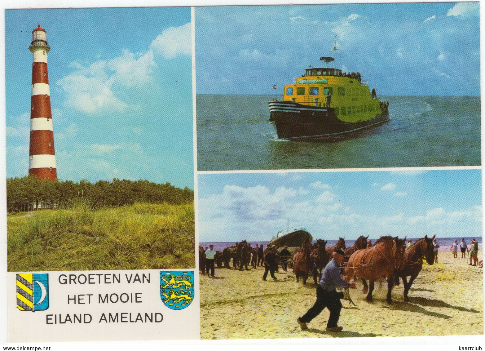 Groeten Van Het Mooie Eiland Ameland - (Wadden, Nederland / Holland) - Nr. L 253 - Vuurtoren,Veerboot, Reddingssloep - Ameland