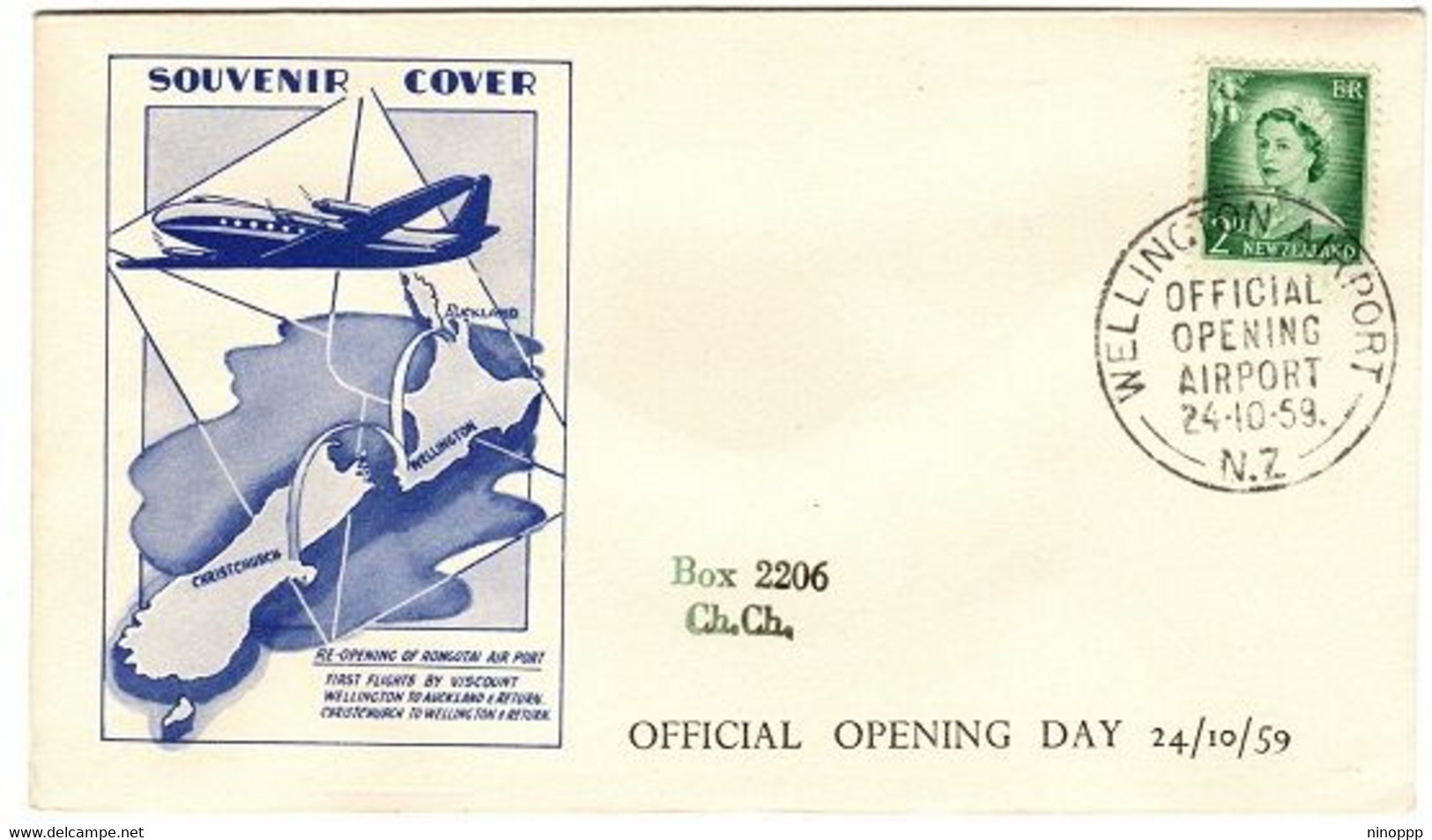 New Zealand 1959 Official Opening Wellington Airport,souvenir Cover - Briefe U. Dokumente