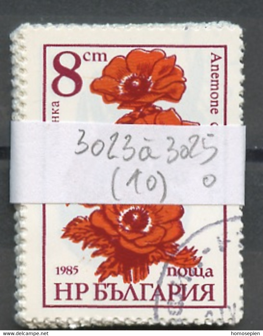 Bulgarie - Bulgarien - Bulgaria Lot 1986 Y&T N°3023 à 3025 - Michel N°3489 à 3491 (o) - Fleurs - Lot De 10 Séries - Collezioni & Lotti