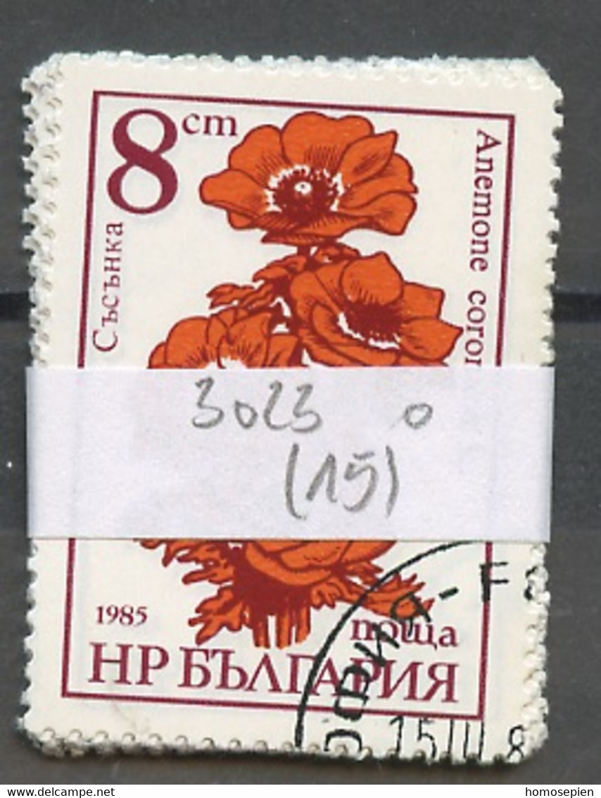 Bulgarie - Bulgarien - Bulgaria Lot 1986 Y&T N°3023 - Michel N°3489 (o) - 8s Anémone Coronaria - Lot De 15 Timbres - Collections, Lots & Séries