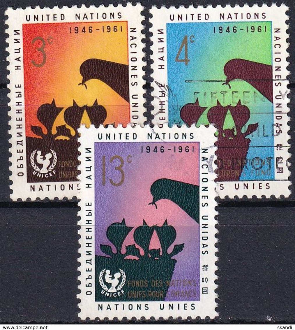 UNO NEW YORK 1961 Mi-Nr. 111/13 O Used - Used Stamps