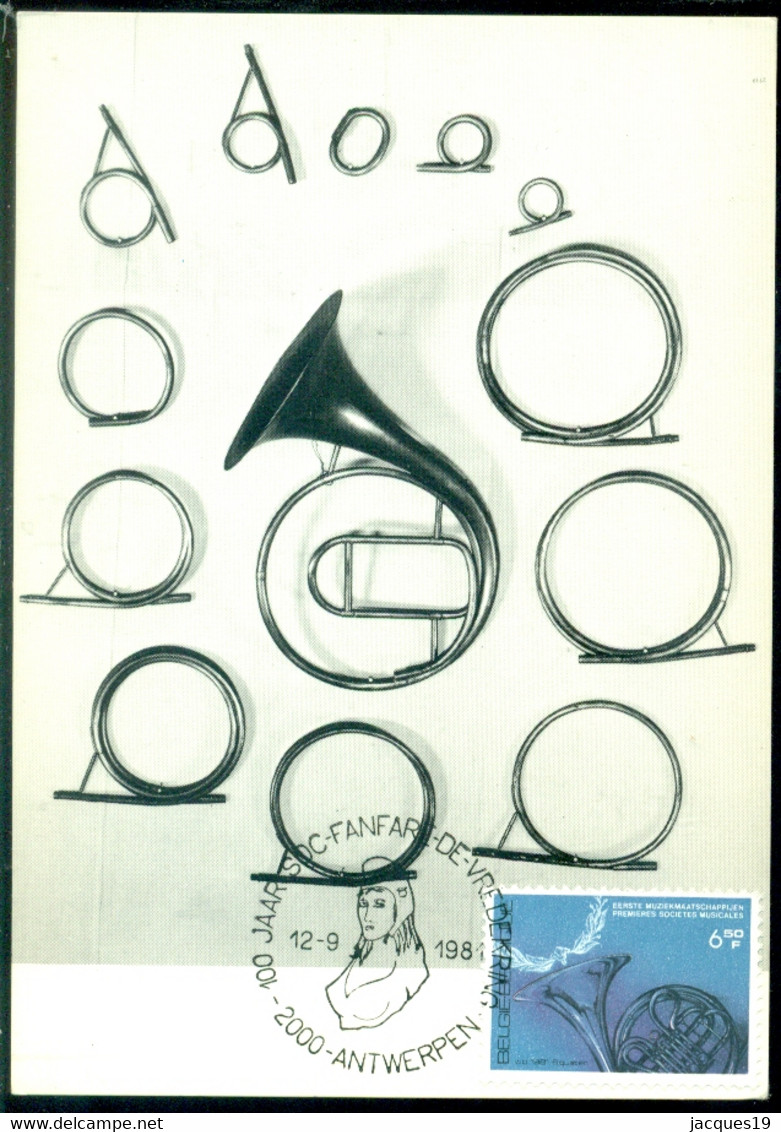 België 1981 Maximumkaart Harmoniehoorn - 1981-1990