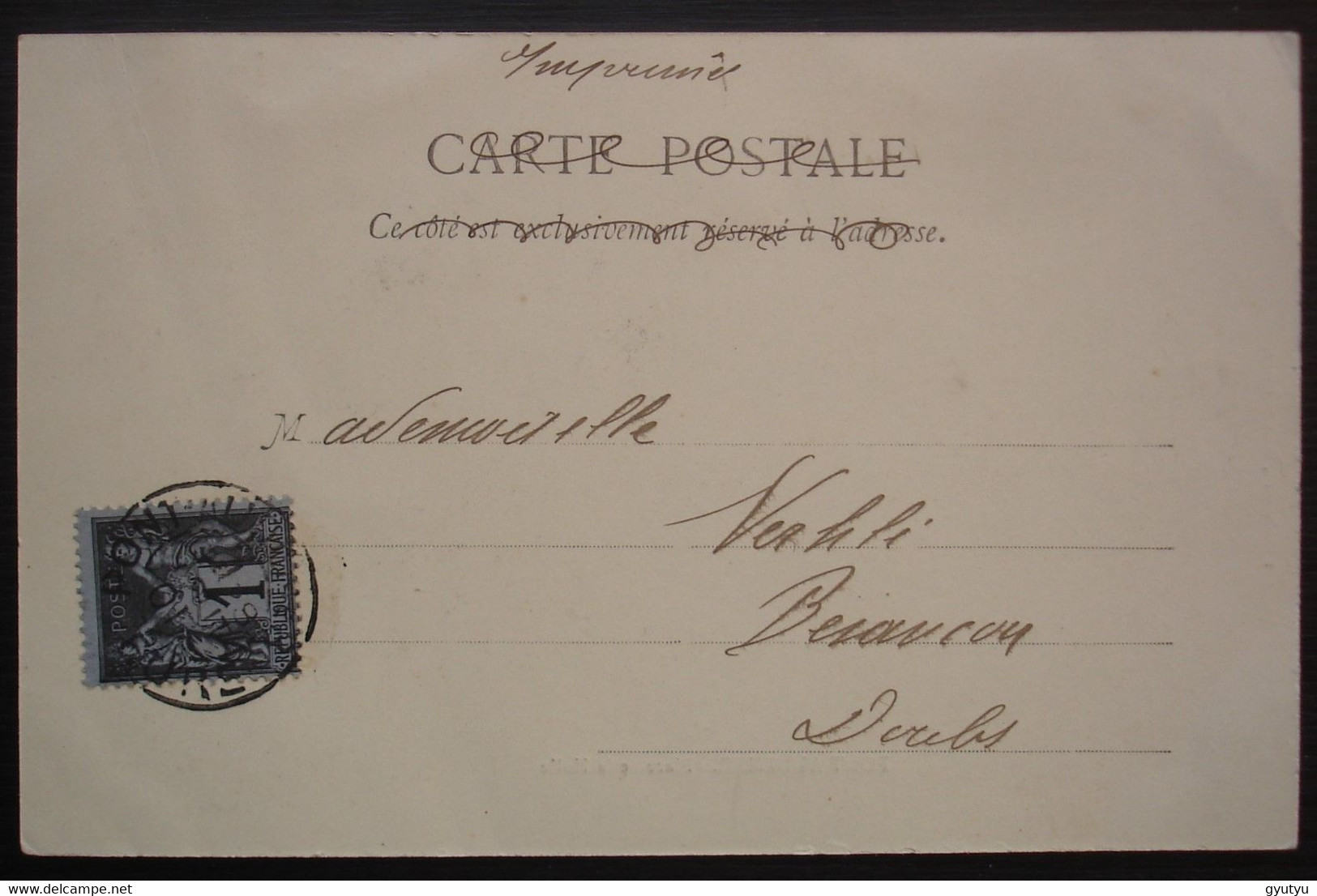 Pont-Audemer Eure 1901 1 Centime Seul Tarif Imprimé Sur Carte Postale De La Place De La Halle, Animation - 1877-1920: Semi Modern Period