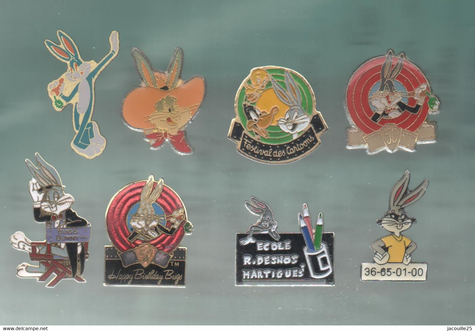 PINS PIN'S DISNEY 1130 BUGS BUNNY ECOLE DESNOS MARTIGUES FESTIVAL CARTOONS  LOT 8 PINS - Disney