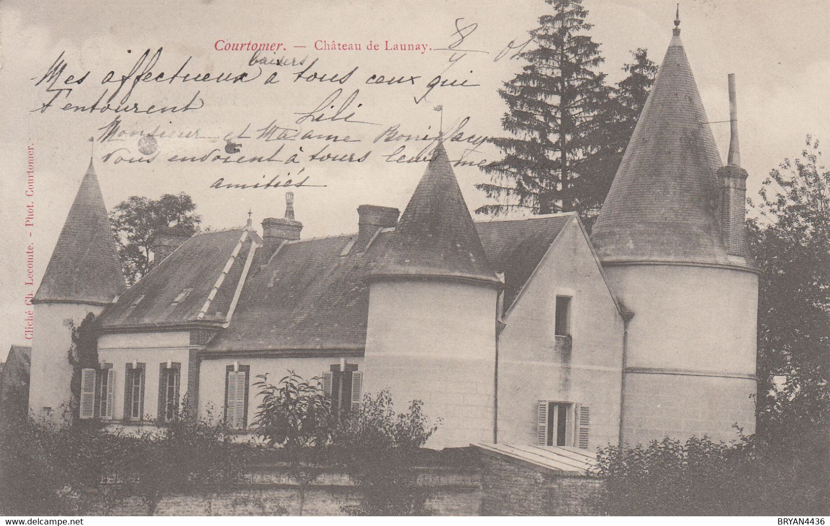 61 - COURTOMER - ORNE - CHATEAU DE LAUNAY - VOIR DEUX SCANS - Courtomer