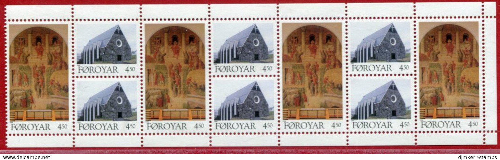 FAEROE ISLANDS 1996 Church In Klaksvik Se-tenant Block Ex Booklet MNH / **..  Michel 308-09 - Färöer Inseln