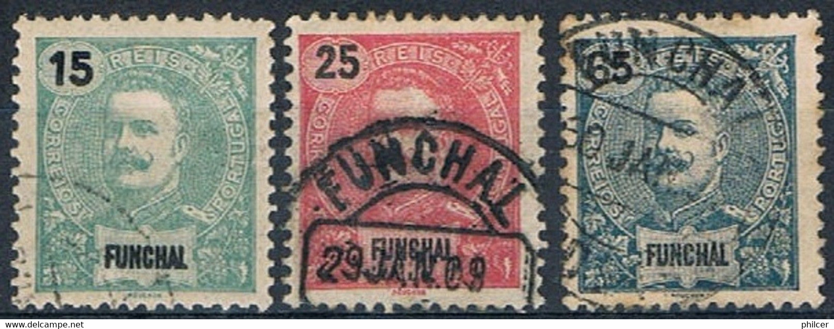 Funchal, 1898/905, # 27/8, 30, Used - Funchal